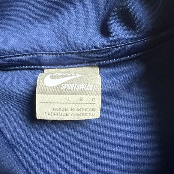 Nike Polo Shirt Men's Large Navy Swoosh Logo Pullover Golf Sportswear - Picture 3 of 3